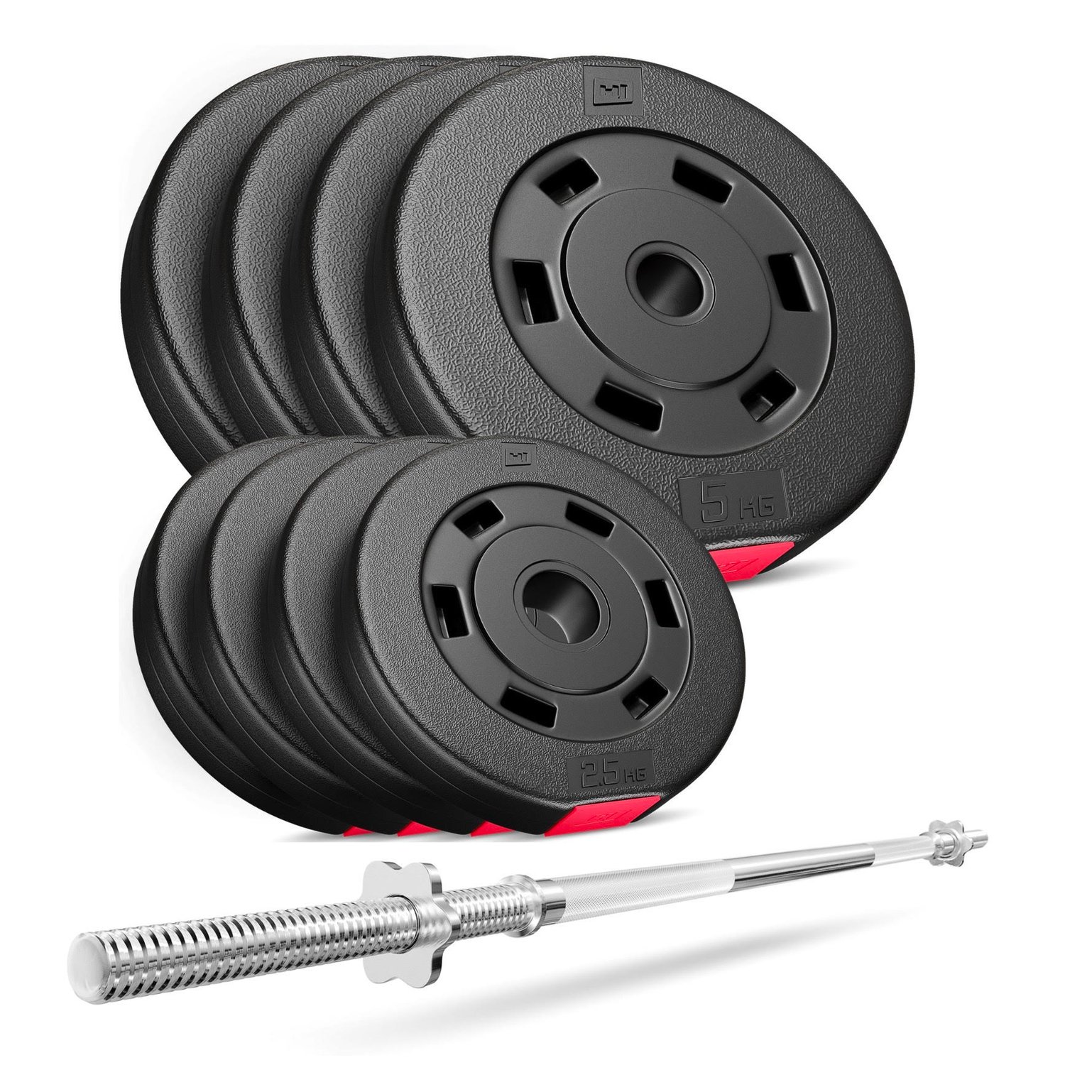 Kunststoff Hantelset 39 kg mit Langhantel