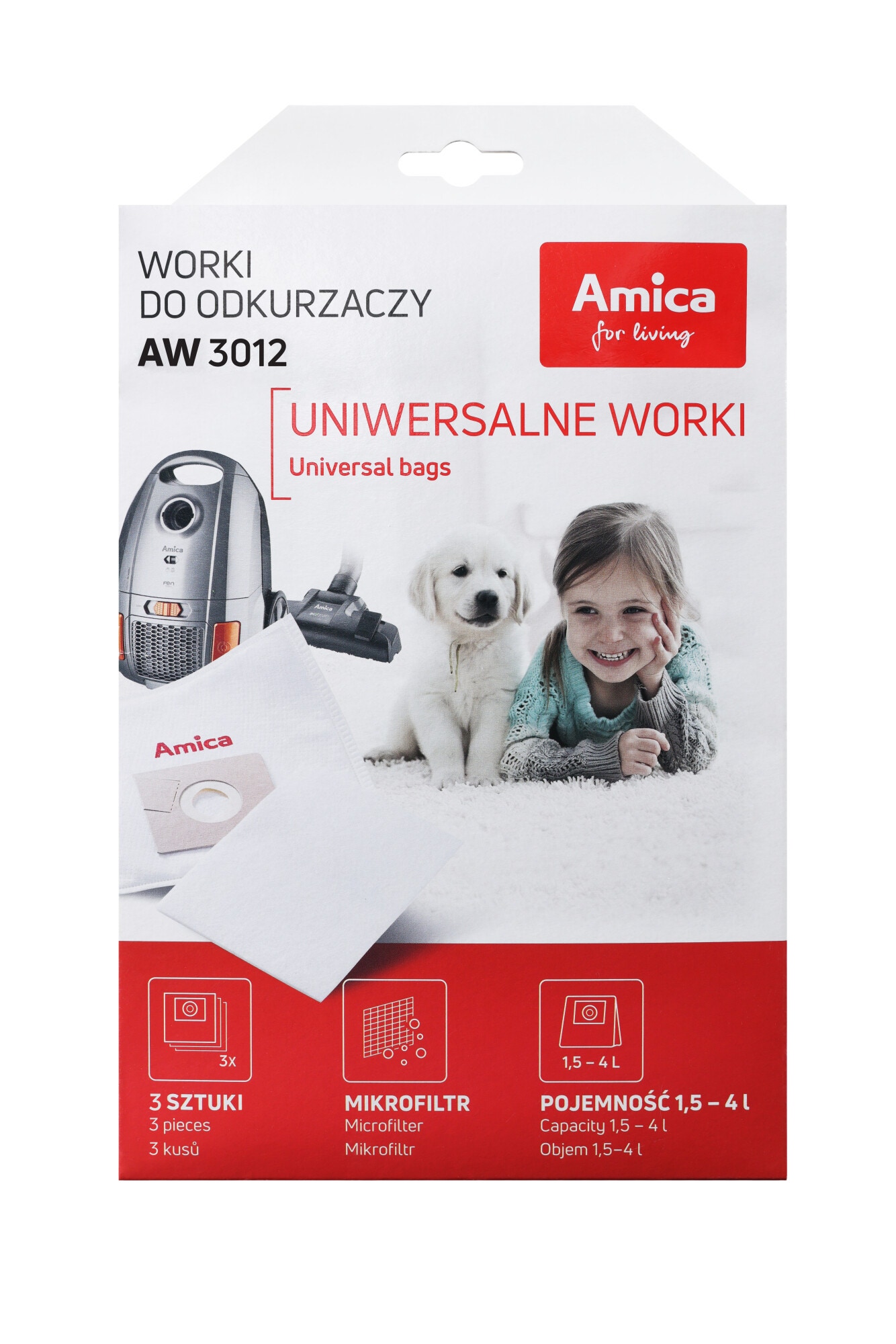 Worki AW 3012 do odkurzacza Amica - 3 szt