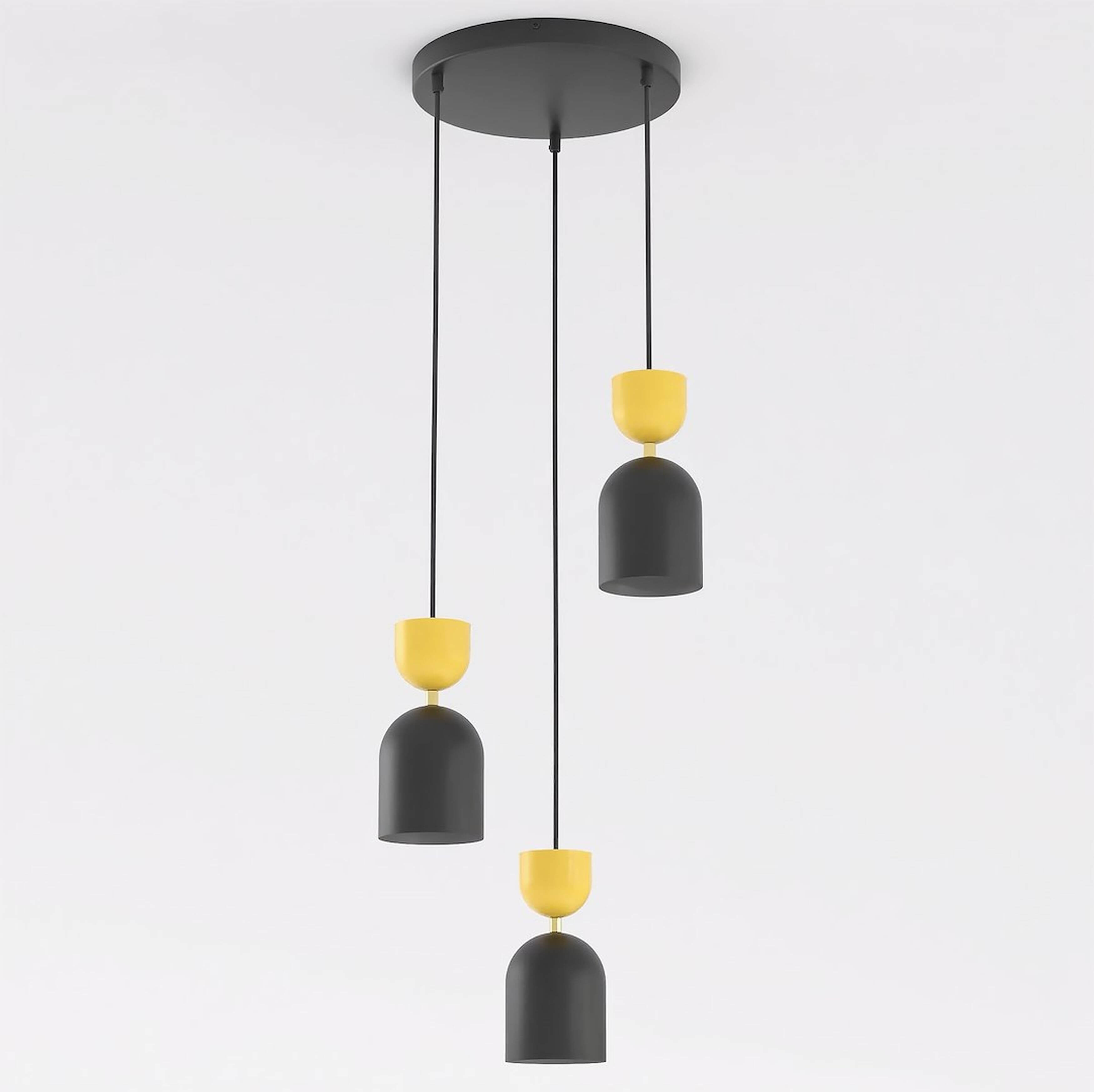 Emibig Gaudi lampa wisząca 3x10 W black orange 1739/3PREM