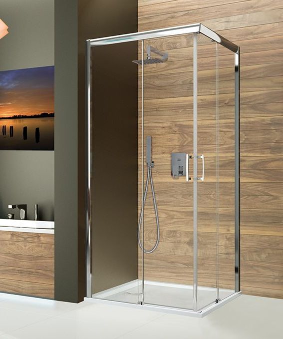 Sanplast Free Zone KNL/FREEZONE kabina prysznicowa 90x80 cm prostokątna srebrny błyszczący/szkło przezroczyste 600-271-3610-38-401