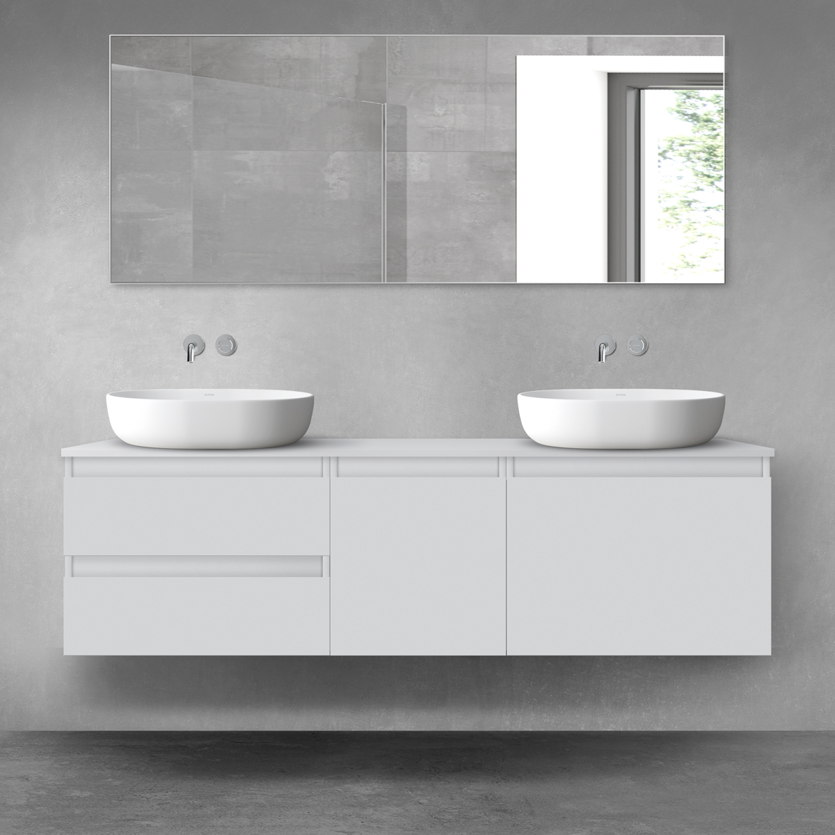 Oltens Vernal zestaw mebli łazienkowych 160 cm z blatem szary mat 68408700 - Wysyłka w 24h