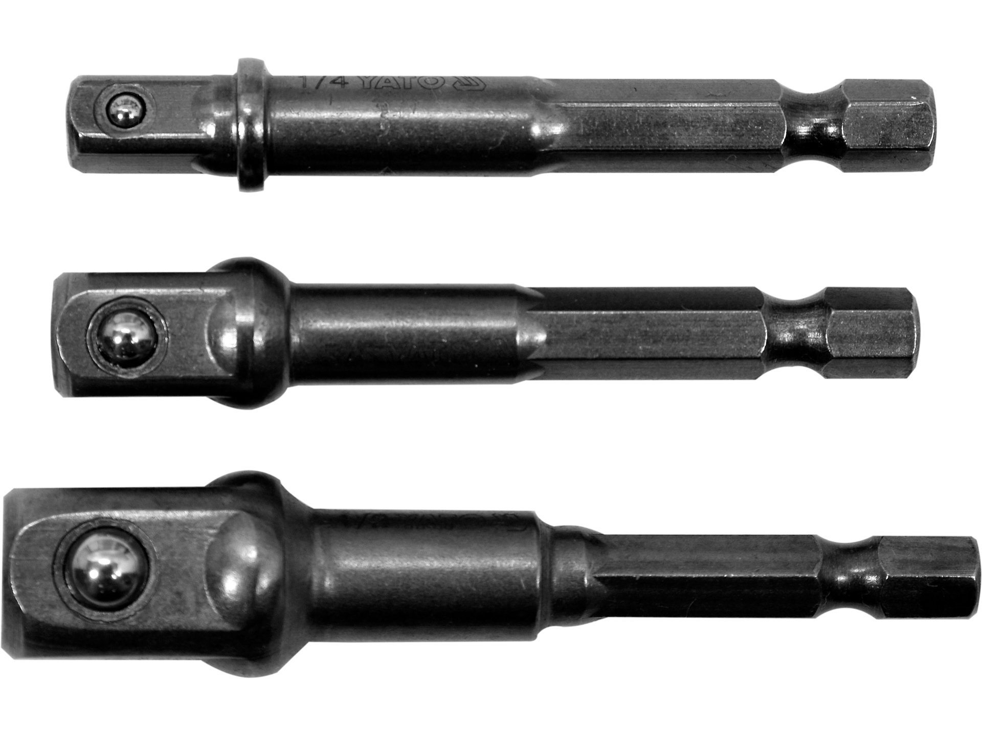 Zestaw adapterów YATO HEX do nasadek na kwadrat 1/4" 3/8" 1/2" 3 szt. YT-04685