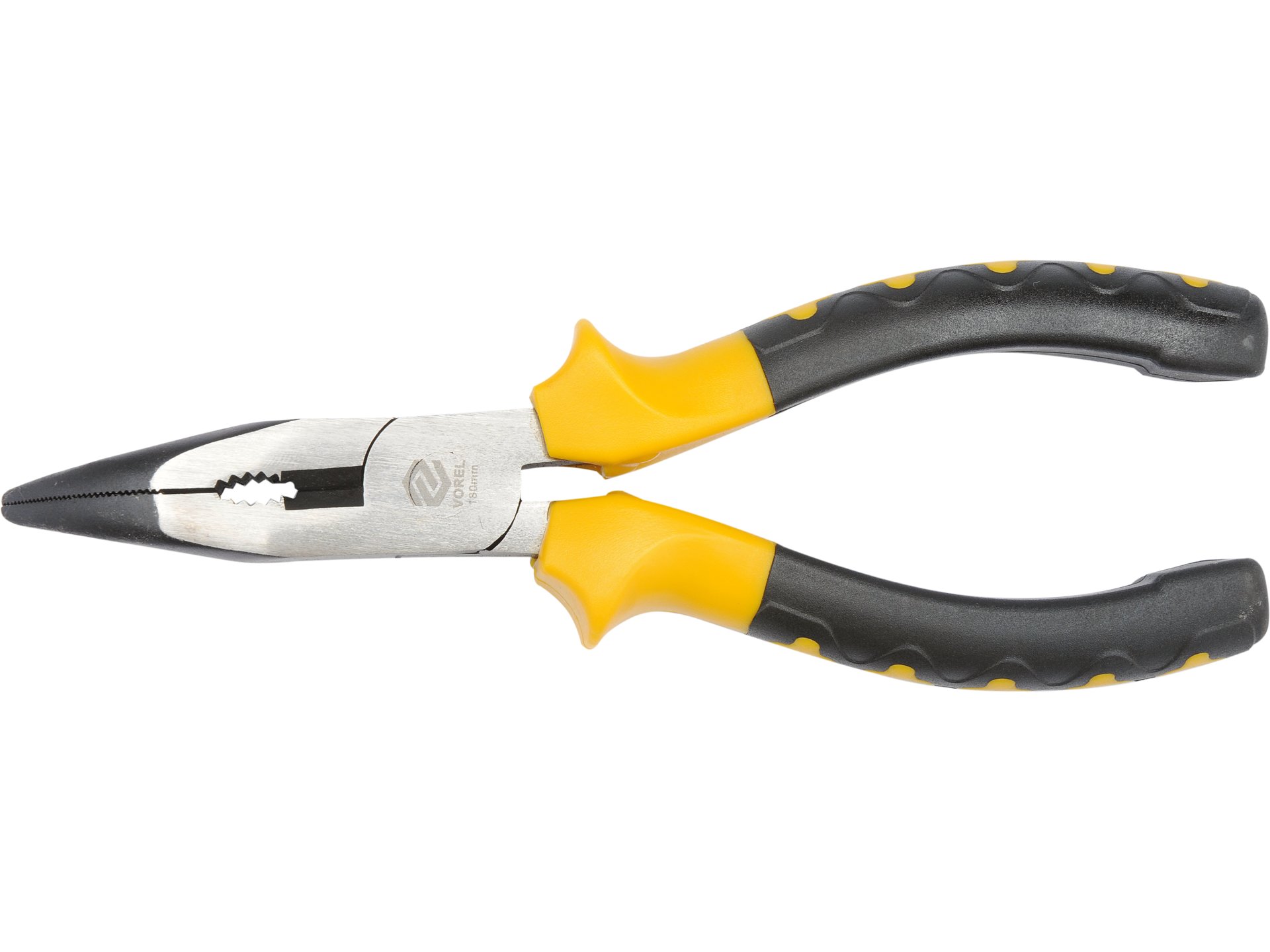 Szczypce wydłużone wygięte VOREL 180mm precyzyjne długie hartowane 40051