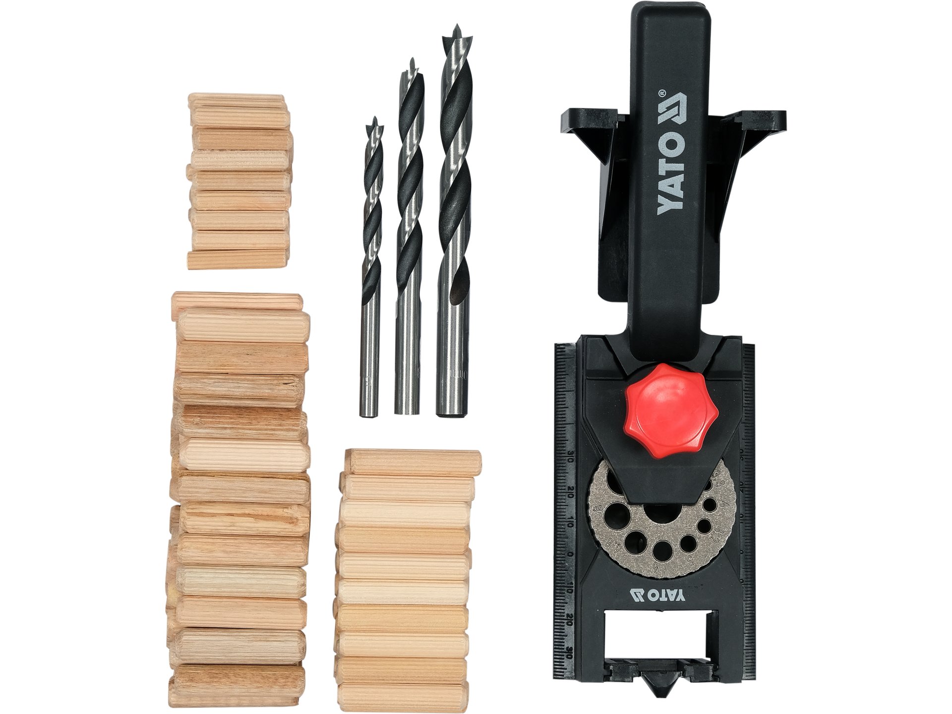 Zestaw do połączeń kołkowych YATO prowadnica wiertła 6 8 10mm do drewna YT-44122