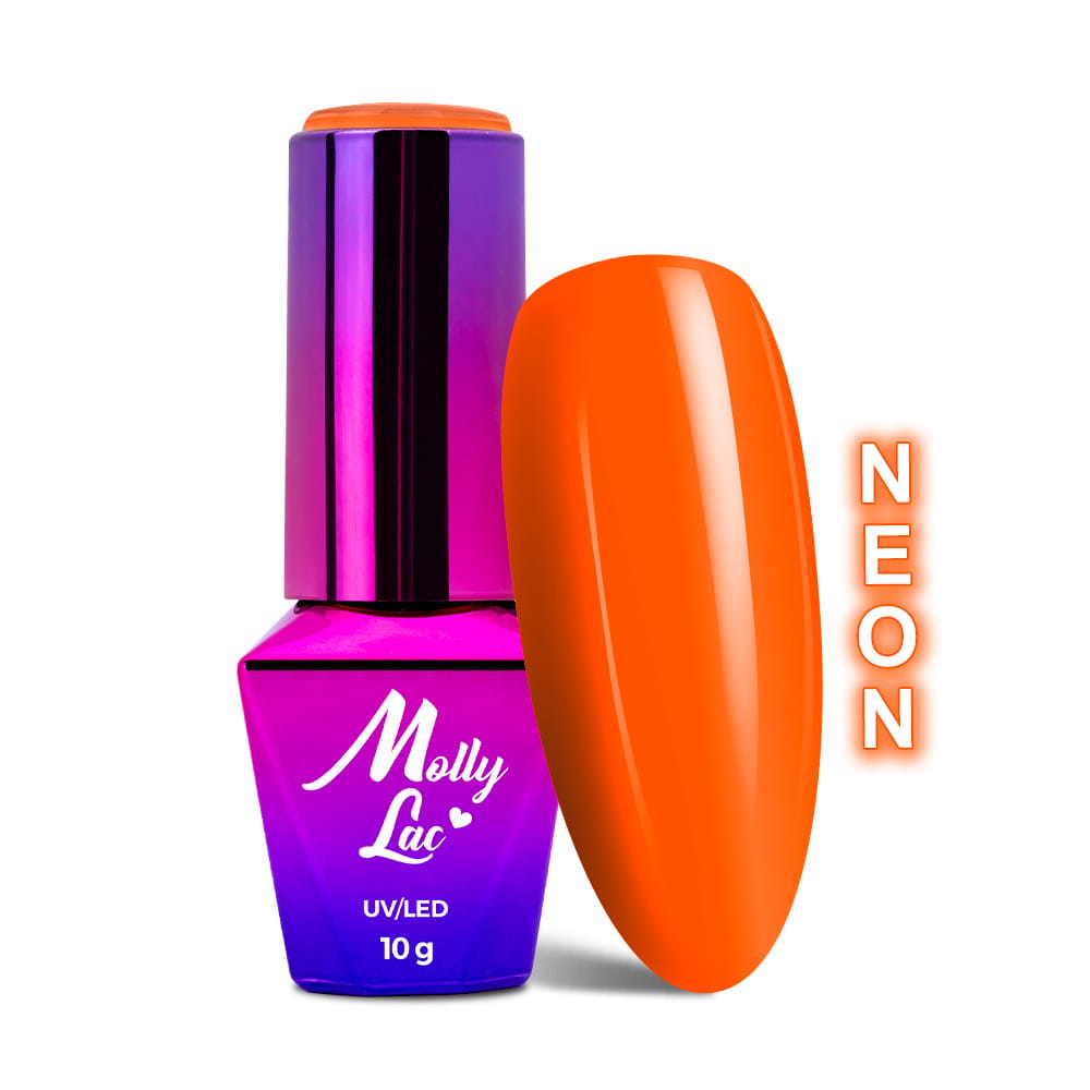 Lakier hybrydowy LED/UV Gel Polish MollyLac Bubble Tea Nr 131 Passion Fruit Neon 10 g