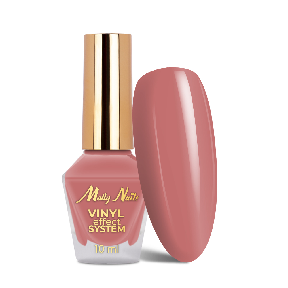 Klasyczny lakier STEP 2: Color Lacquer Vinyl Effect System MollyNails Rose Pink 10 ml