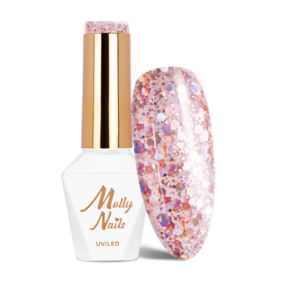 Lakier hybrydowy LED/UV Gel Polish Molly Nails Crushed Diamonds Nr 534 LA Star HEMA/Di-HEMA Free 8g