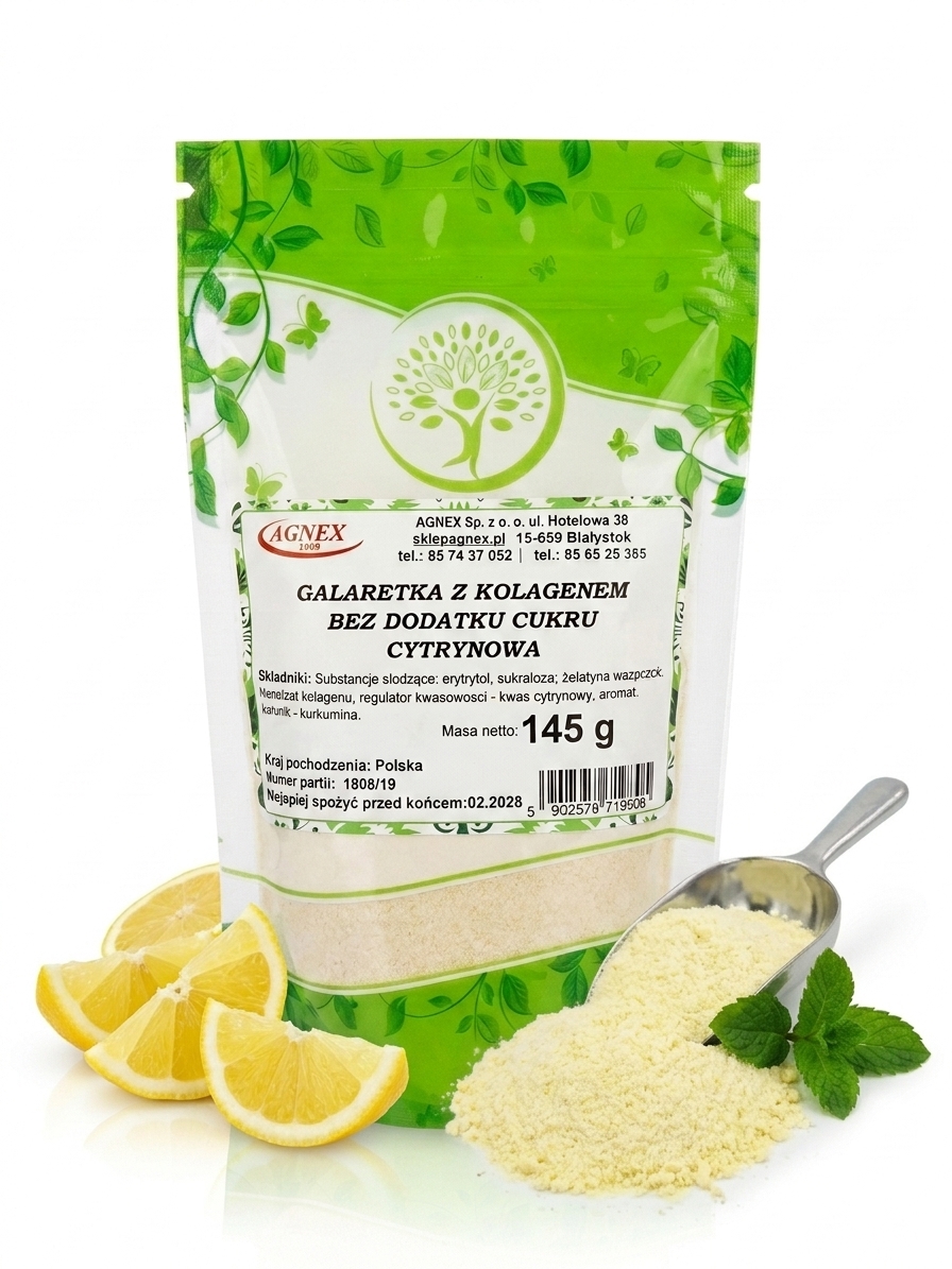 Galaretka z kolagenem bez dodatku cukru cytrynowa 145g