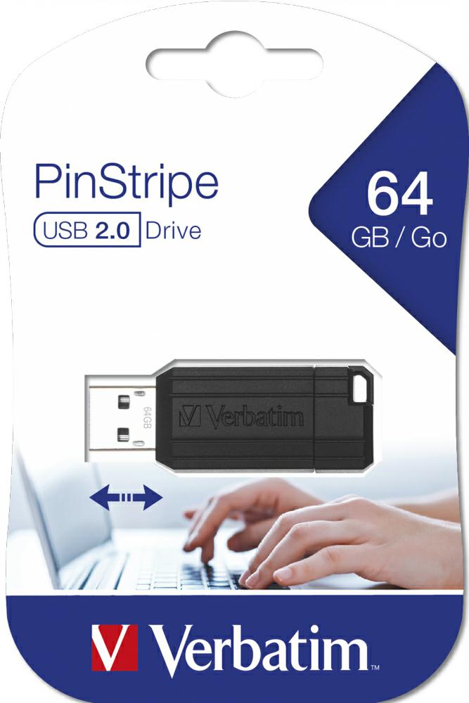Verbatim USB 2.0 Pendrive PINSTRIPE 64GB 49065 - Henryx24