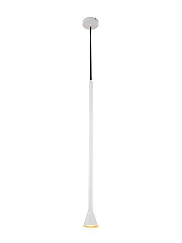 Biała lampa wisząca długa do salonu Tucson metal regulowana wysokość