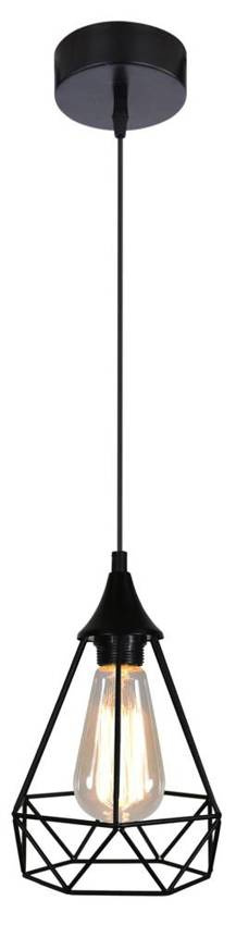Czarna lampa wisząca druciana do salonu GRAF metal