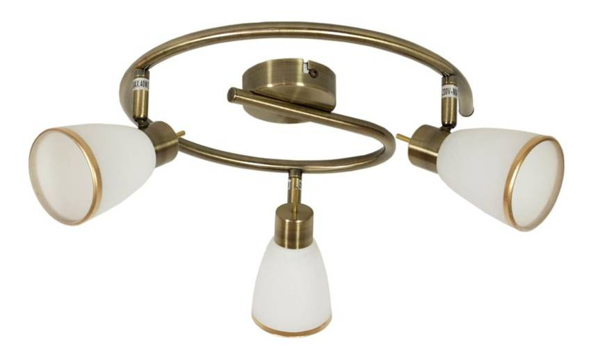 Brązowa lampa sufitowa spirala 3-punktowa do salonu REGENT metal