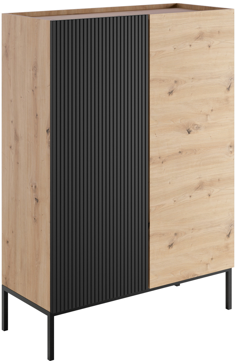 Komoda do salonu 100 cm dwudrzwiowa na nóżkach z półkami CIVO dąb artisan