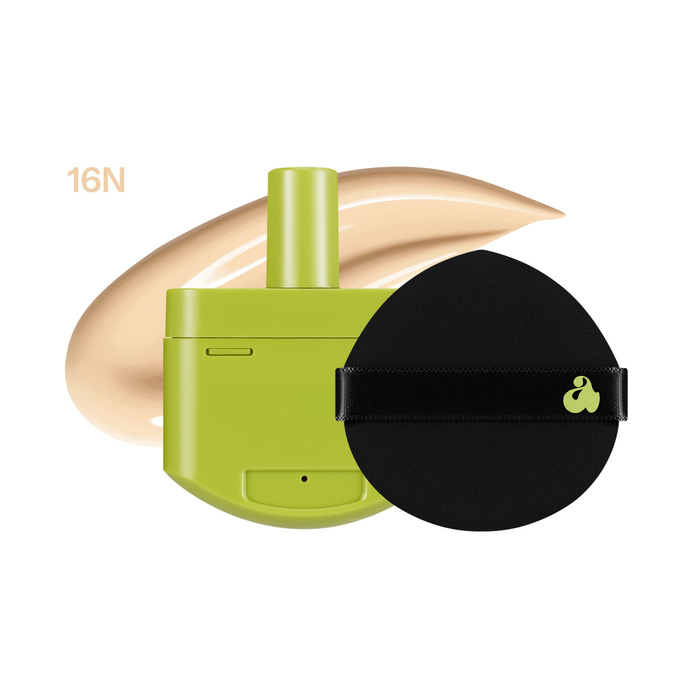 Unleashia Satin Wear Green Cushion Podkład w kompakcie 16N, 15 g