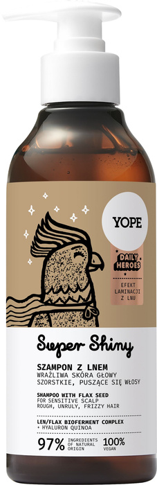 Yope Super Shiny szampon z lnem, 300 ml