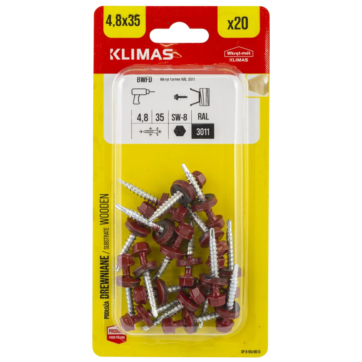 Klimas Wkręt samowiercący z podkładką epdm 3011 4,8X35 mm