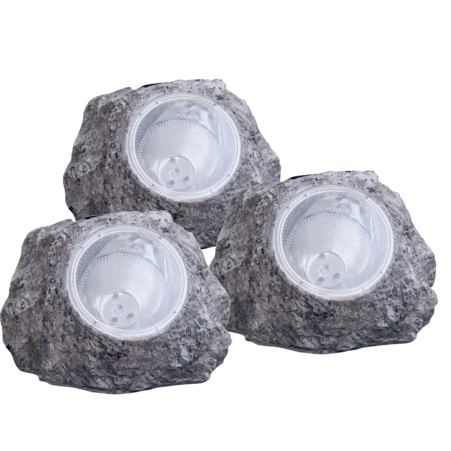 Globo Zestaw 3 kamieni solarnych LED szary 3 szt.