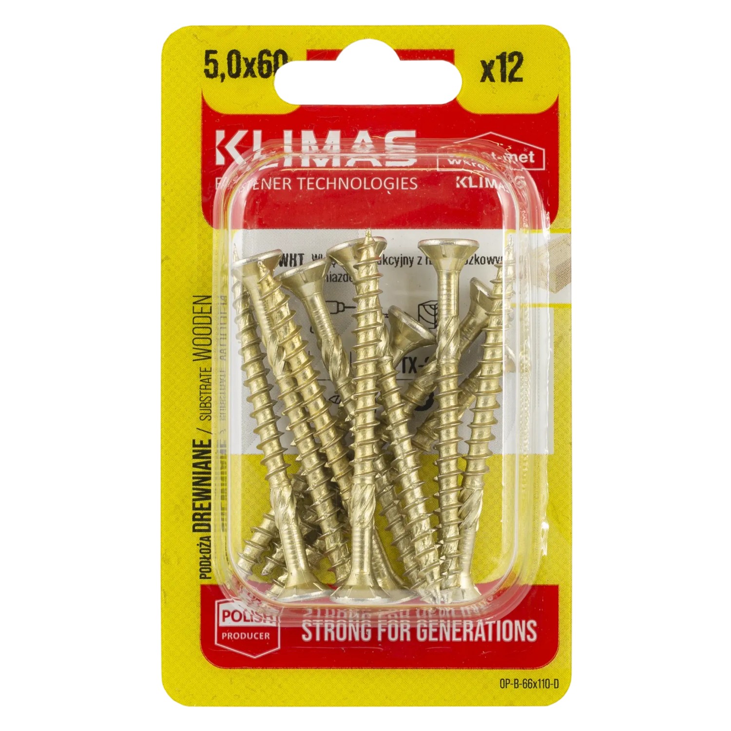 Klimas Wkręt konstrukcyjny z łbem stożkowym torx 5x60 mm