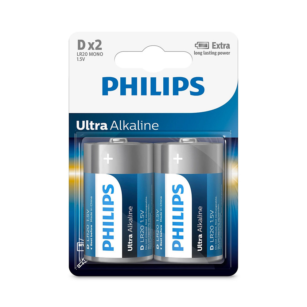 Baterie Philips D LR20 Ultra Alkaline 1,5 V - blister 2 sztuki