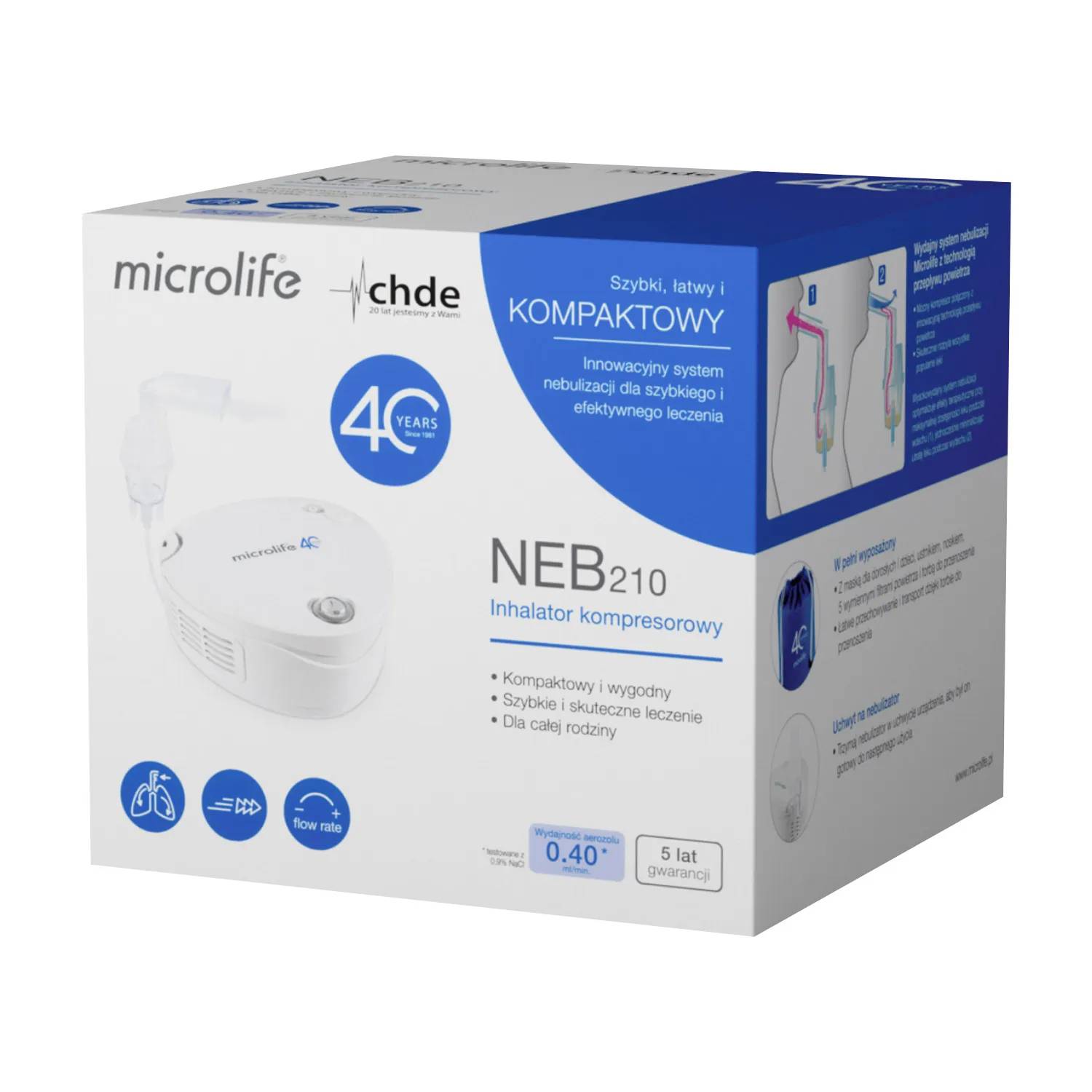 Microlife neb 210 - inhalator kompaktowy kompresorowy dla dzieci i dorosłych, 1 sztuka