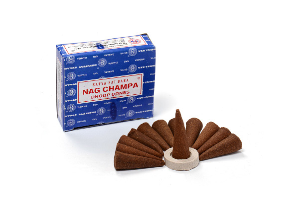 Kadzidełka SATYA Nag Champa stożkowe - 12 szt.