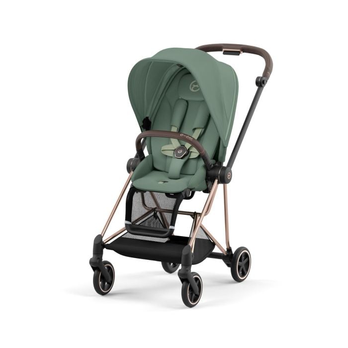 Cybex Mios 3.0 - wózek spacerowy-Leaf Green-Chrome z brązową rączką