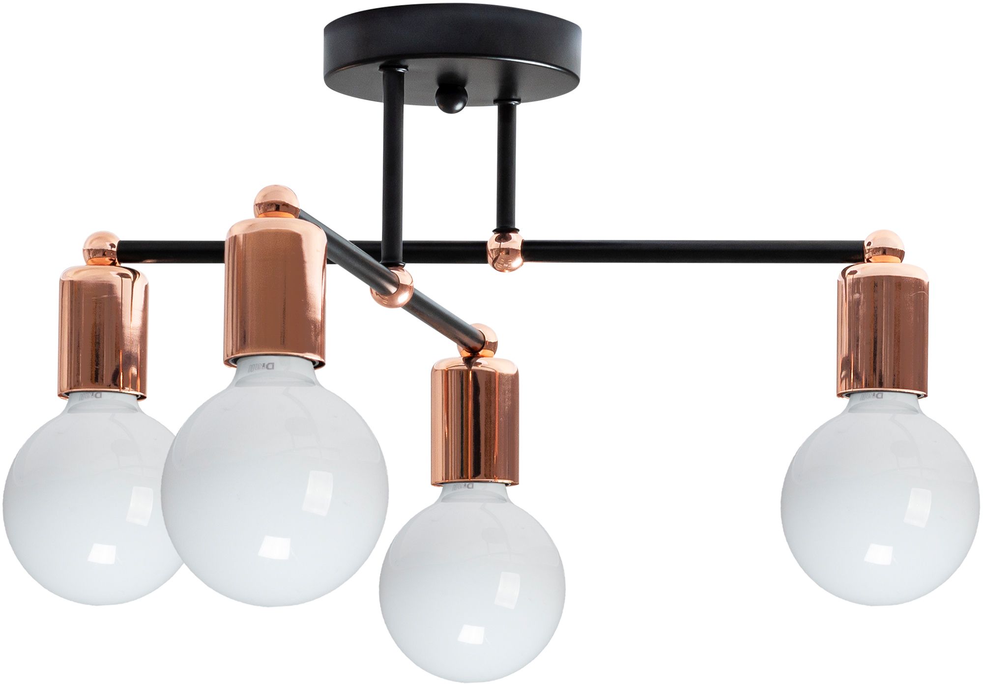 Darmowa Dostawa - Lampa podsufitowa 4x60 W czarna-różowe złoto TooLight Loft OSW04014