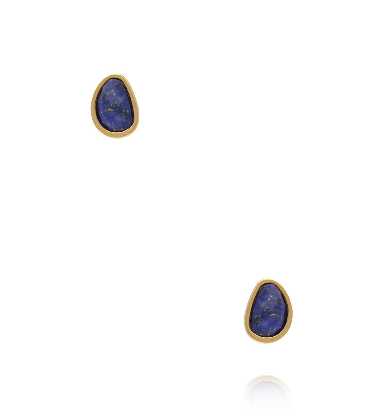 Kolczyki z nieregularnymi lapisami lazuli w złotej oprawie KEA0129
