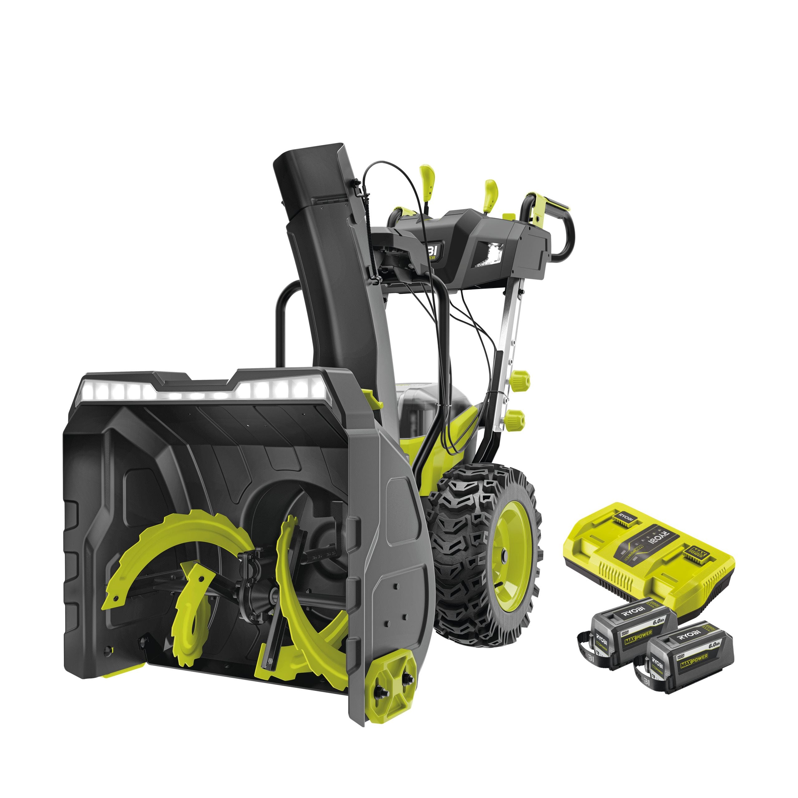 Odśnieżarka akumulatorowa 61 cm 36V MAX POWER dwustopniowa w zestawie z dwoma akumulatorami 6.0 Ah i ładowarką
