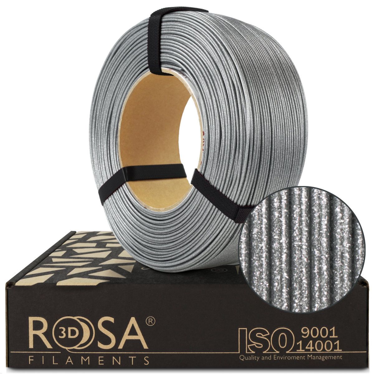 FILAMENT 3D ReFill PET-G Standard HS Glitter Brillant Silver (Refill 1kg / 1.75mm)