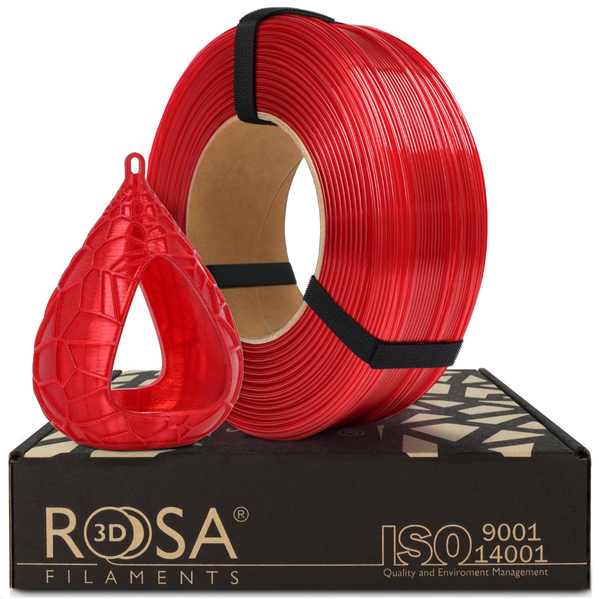 FILAMENT 3D ReFill PET-G Standard HS Red Transparent (Refill 1kg / 1.75mm)