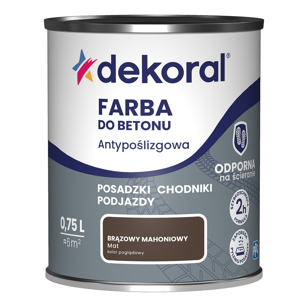 Farba do betonu Akrylit B Brąz mahoniowy 0,75L Dekoral