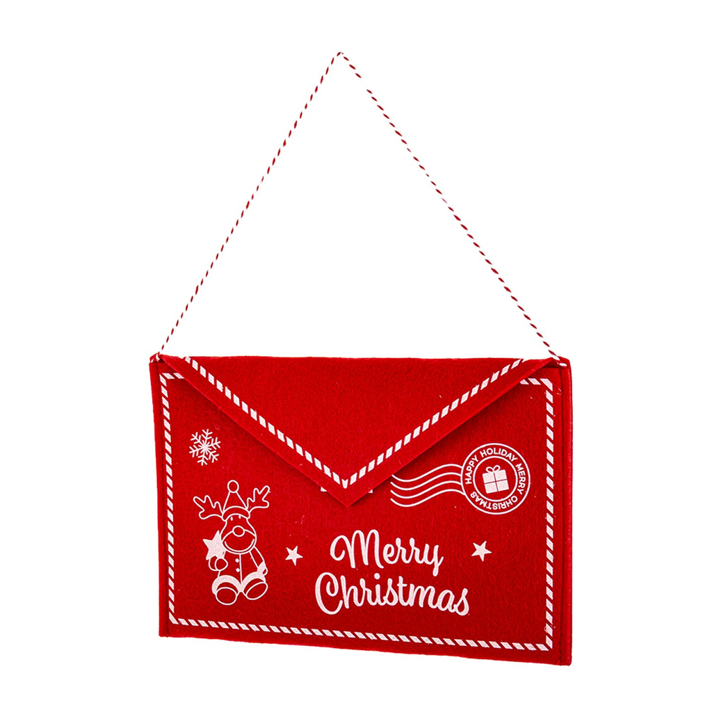 Koperta filcowa czerwona Merry Christmas 15x23x1 cm