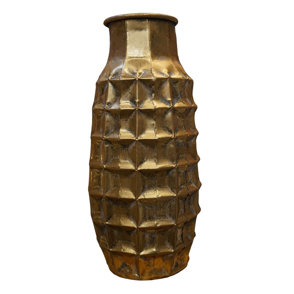 Wazon metalowy złoty zwężana szyjka 46,5 cm