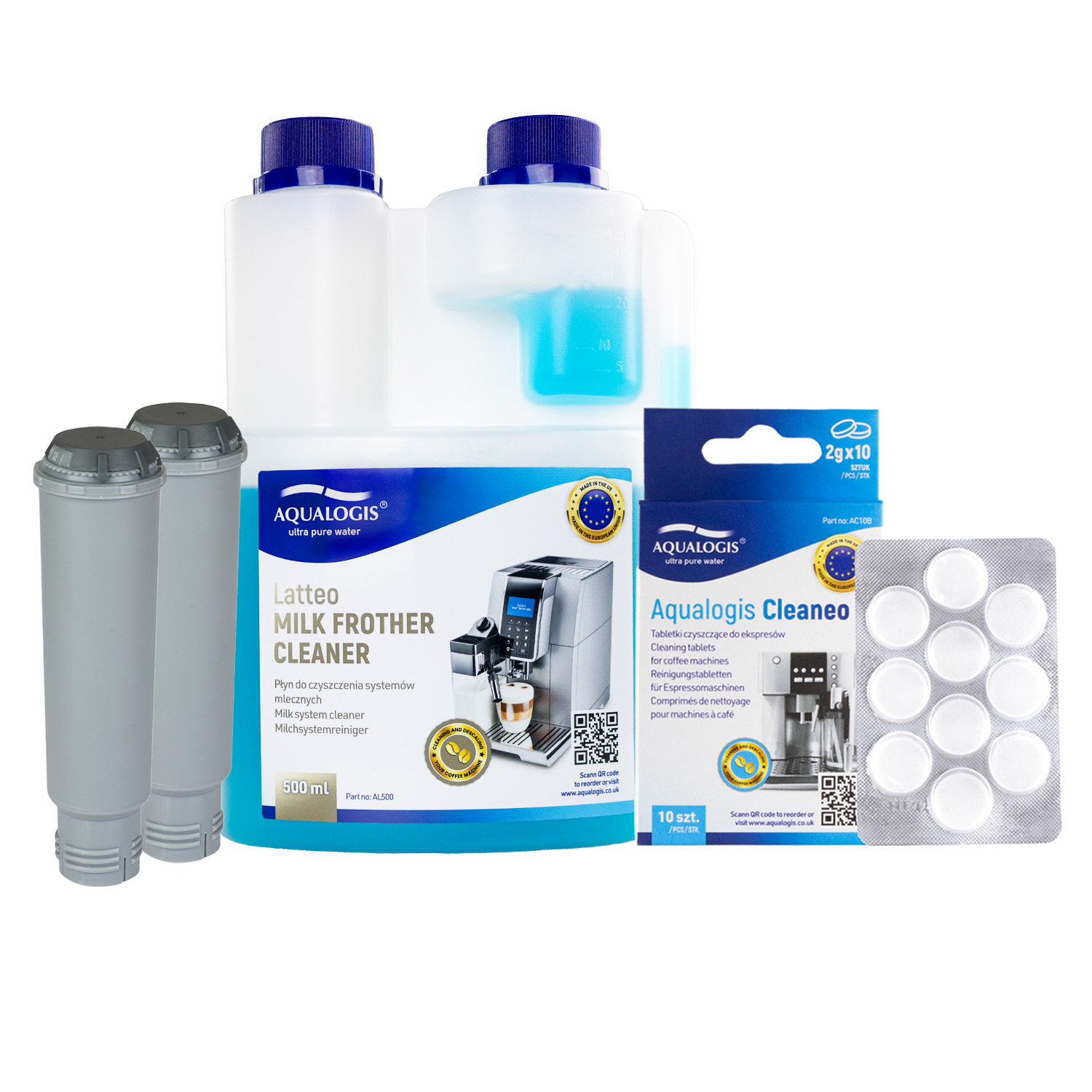 2x Filtr Do Ekspresu Krups F088 + Płyn Latteo 500ml + Tabletki Czyszczące