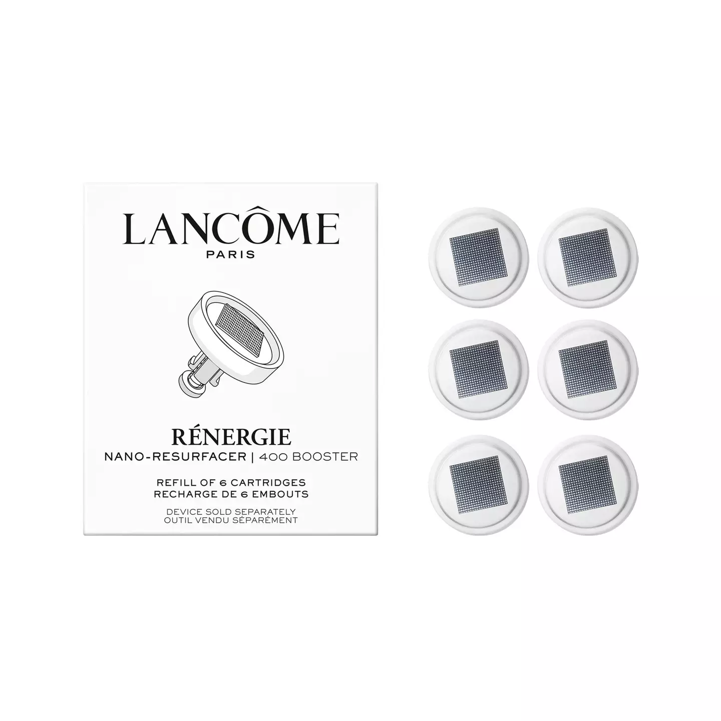 Lancôme RÉNERGIE NANO-RESURFACER | 400 BOOSTER - Next Generation At-Home Skincare Device With Clinical Efficacy Nano-Resurfacer – Refill pack ncl. 6 