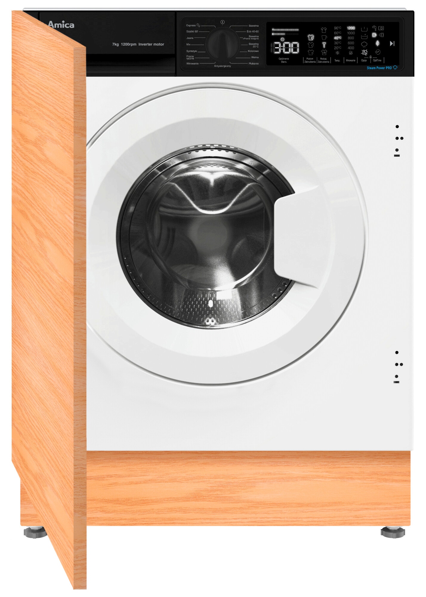 Pralka Amica WABIC712ALiStO Classic Biały 7 kg 1200 RPM do zabudowy