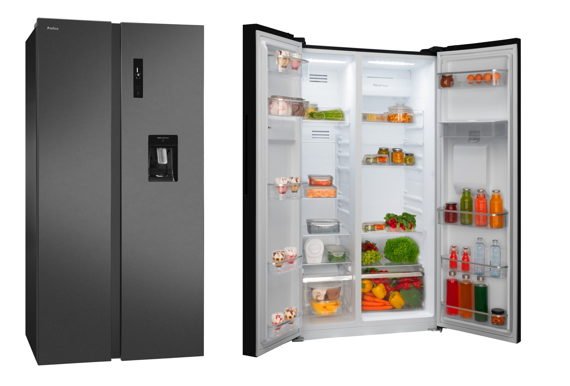 Lodówka Amica FY5139.3DFBXI Czarny inox Total NoFrost