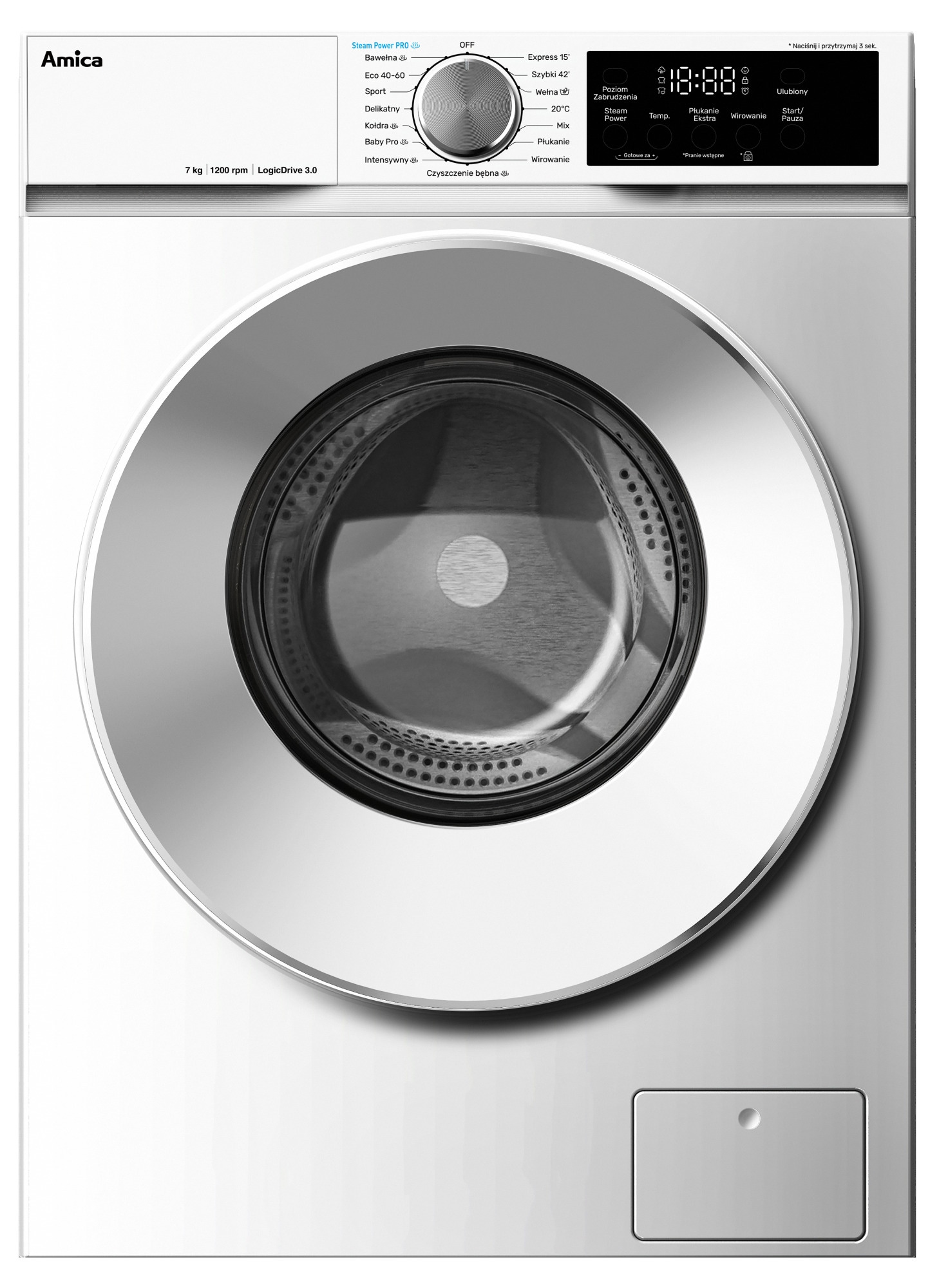 Pralka Amica HWA7S12ALiSR3 Slim Biały 7 kg 1200 RPM LogicDrive 3.0