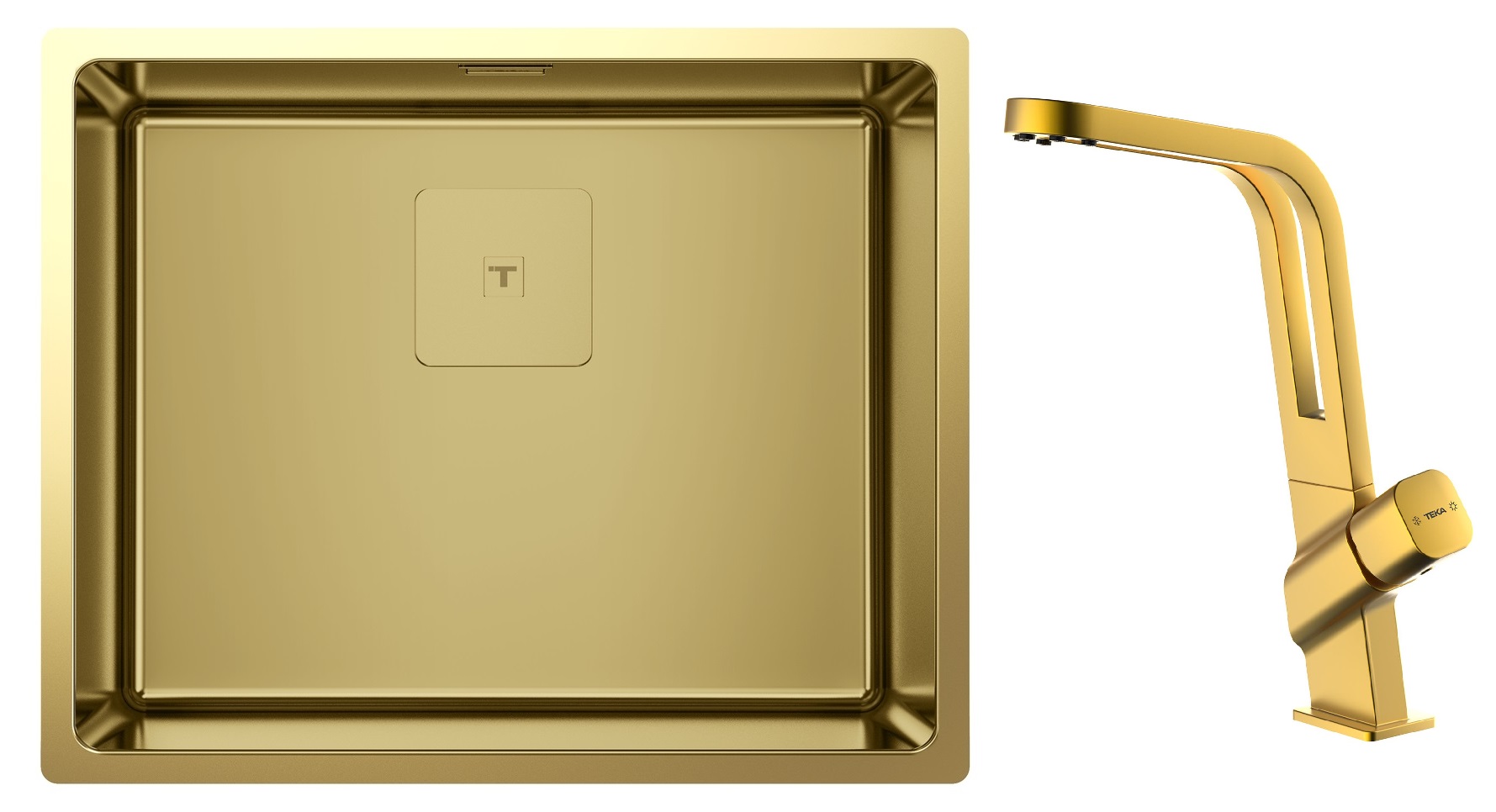 Zestaw Teka Flexlinea zlewozmywak stalowy 54x44 cm z baterią kuchenną ICO 915 mosiądz (115000023, 116030032) - Wysyłka w 24h