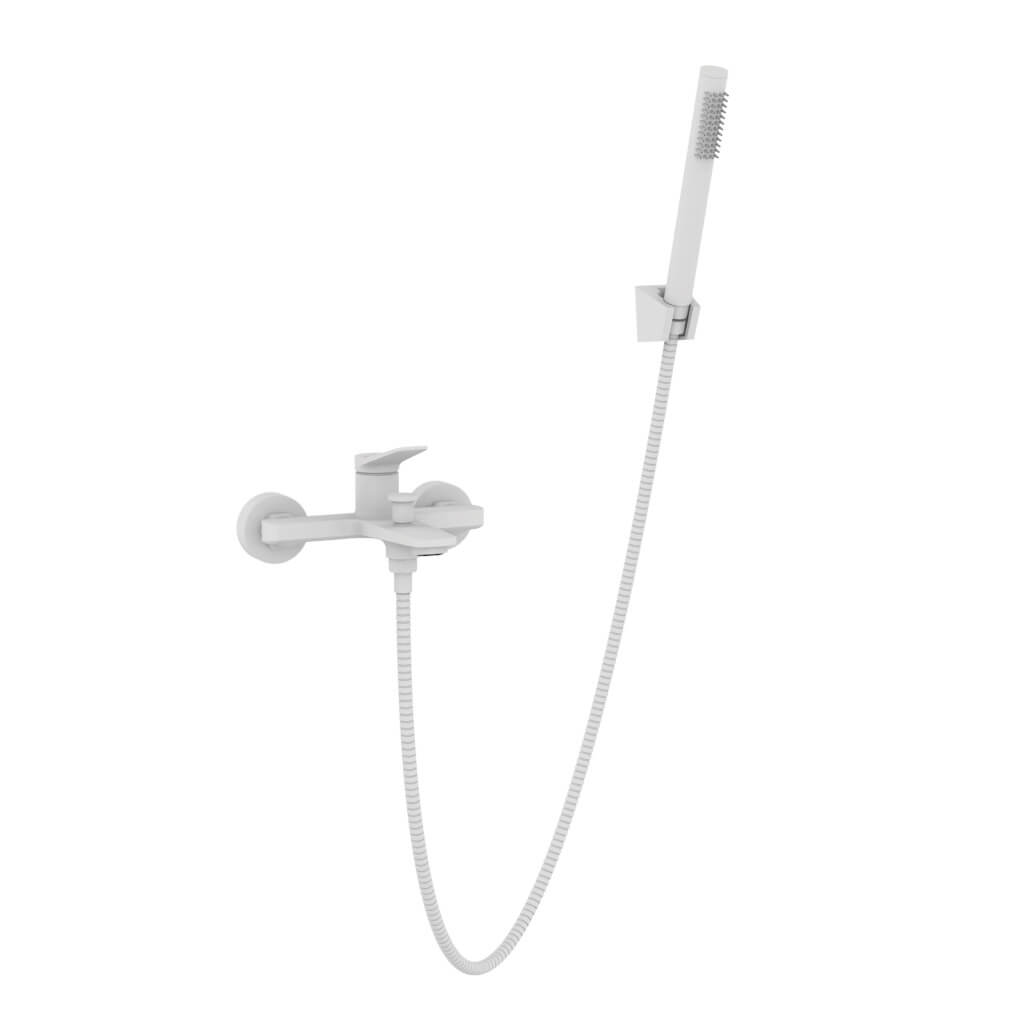 Invena Alonia bateria wannowo-prysznicowa ścienna biała BW-70-002
