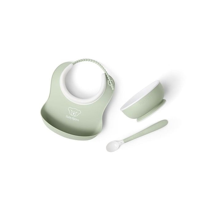 BabyBjorn Zestaw do karmienia 3 szt.-Powder Green