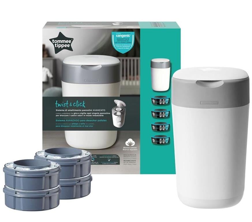 Tommee Tippee Sangenic Twist & Click Kosz Na Pieluchy + 4 wkłady uniwersalne