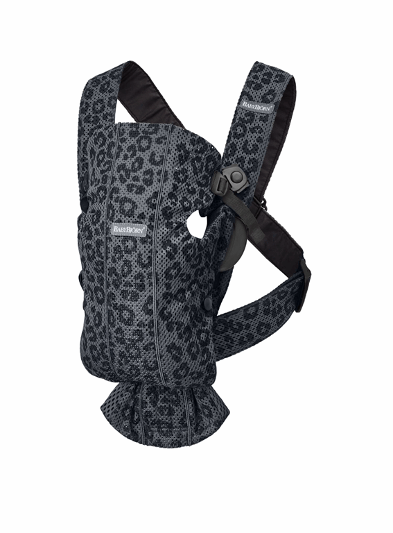 BabyBjorn, Mini 3D MESH - nosidełko biodrowe-Antracyt/Leopard