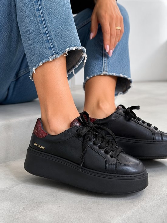 Sneakersy SN41 - 5 Czarny / Bordo