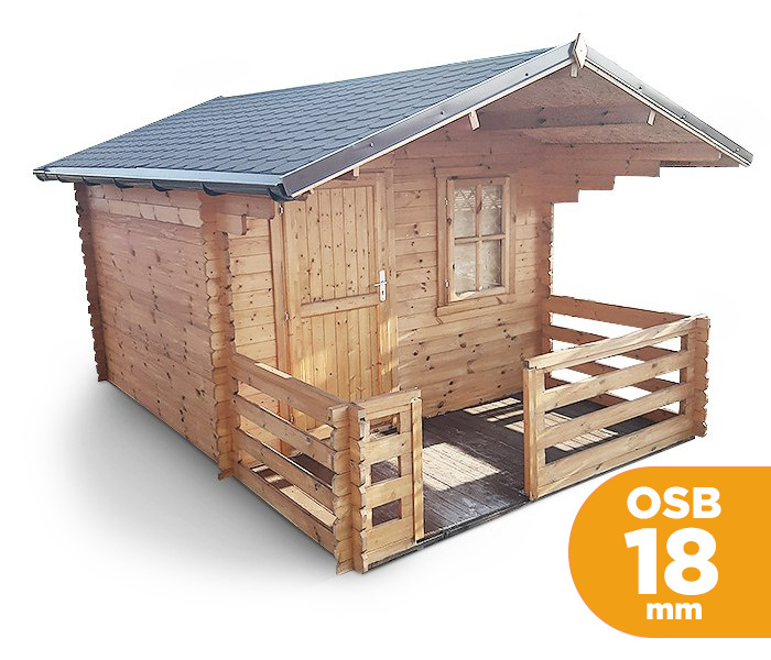 Domek Kanada 2 ogrodowy 300 x 300 cm 28mm + podłoga 18mm , okiennica i taras 150 cm