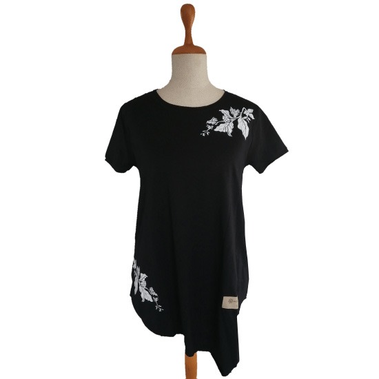 T-shirt coffee leaf - czarna koszulka, bluzka - XS/S