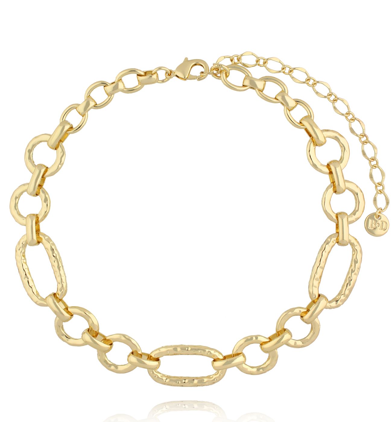 Naszyjnik choker z dużymi fakturowanymi ogniwami - By Dziubeka