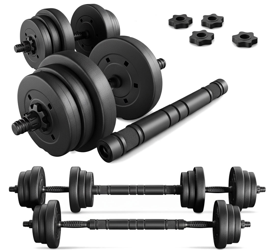 Hantle Regulowane + Sztanga Zestaw 30kg 2 x 15kg