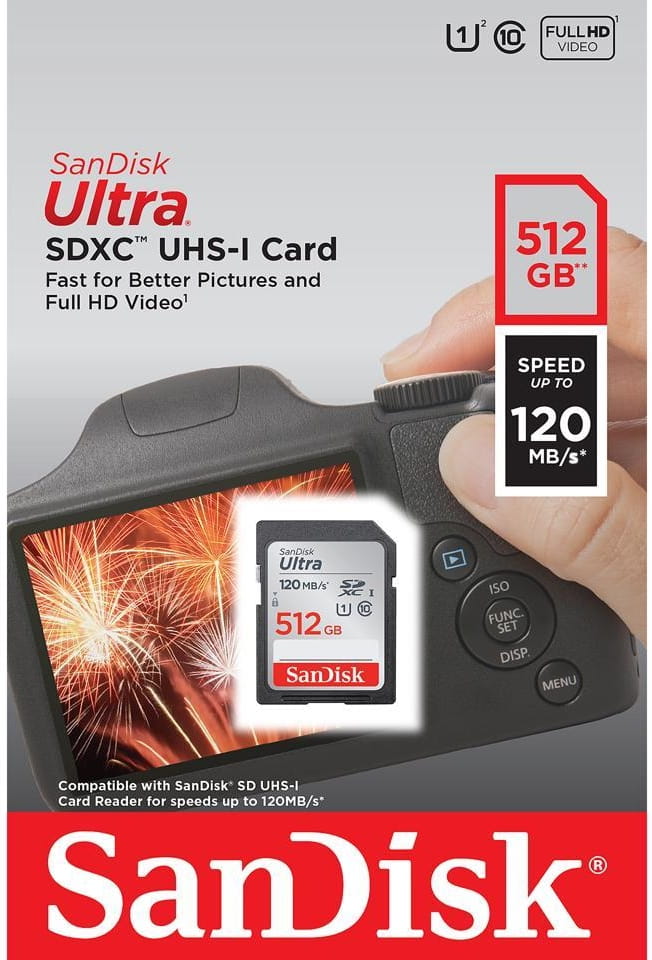 SanDisk SDXC 512GB Ultra 120MB/s SDSDUN4-512G-GN6IN - Henryx24